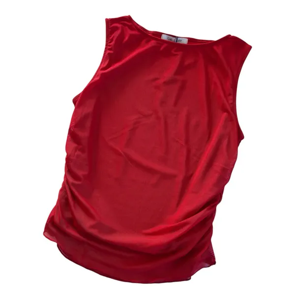 Gab & Kate Joey Red Ruched Sleeveless Top Women’s Medium NWT Romantic Coquette - Image 2
