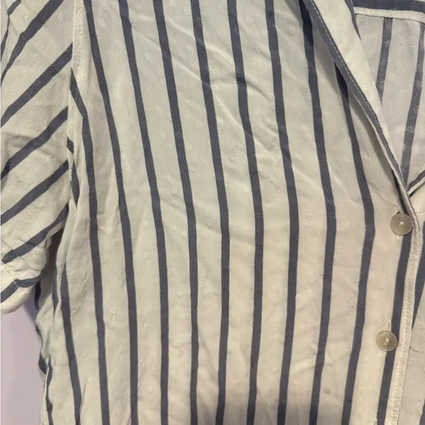 Blue and white stripe Abercrombie and Fitch button down short sleeve‎ - Image 2
