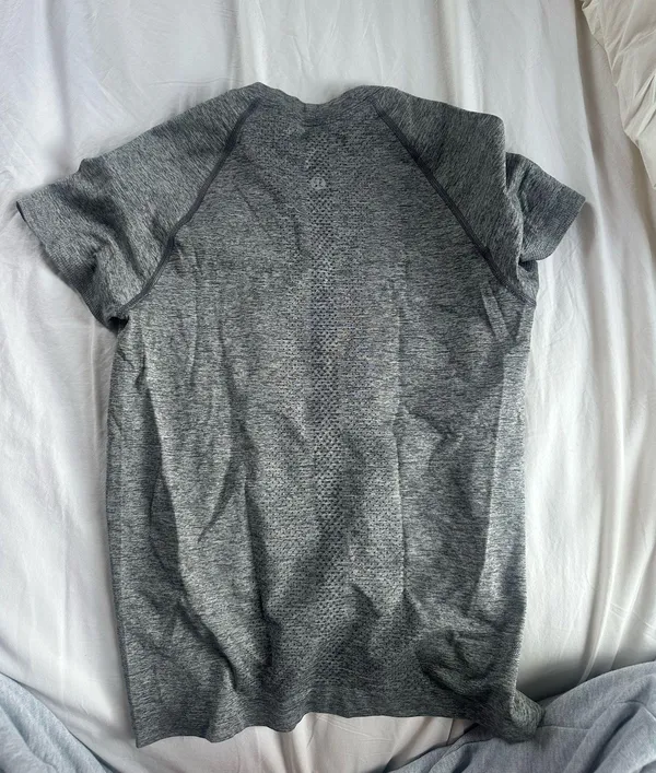 Lululemon Workout Top Grey Short Sleeve - Image 2