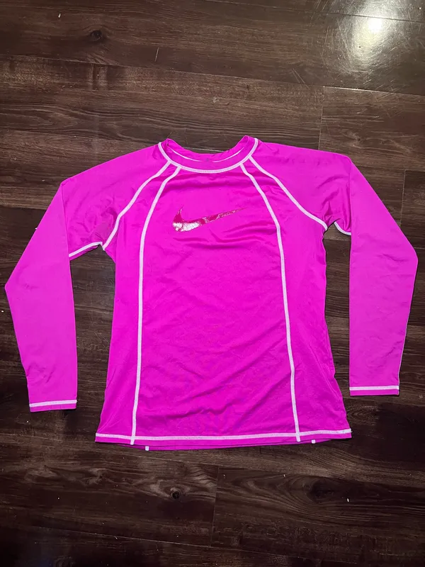 Nike Swim Long Sleeve Rashguard Size Medium - Image 2