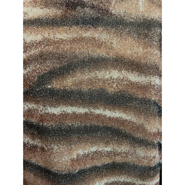 Iris Singer Italy Metallic Tiger Animal Print Lurex Cardigan S/M Y2K FLAW Artsy - Image 9
