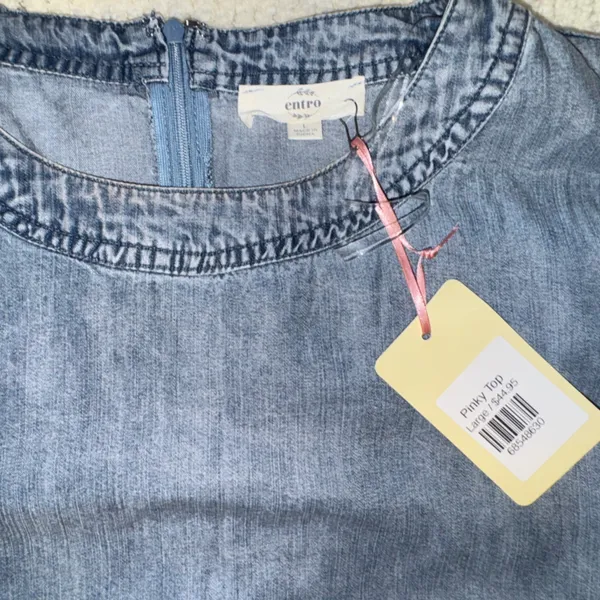 Be Bold Denim Embellished Blouse - Image 3