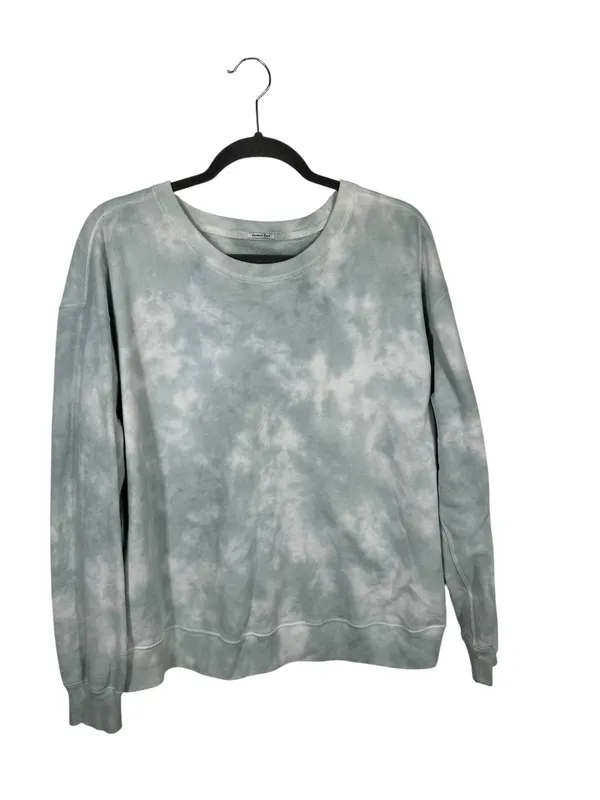 Abercrombie & Fitch Tie Dye Crewneck Sweatshirt Green White Soft‎ A&F Large - Image 2