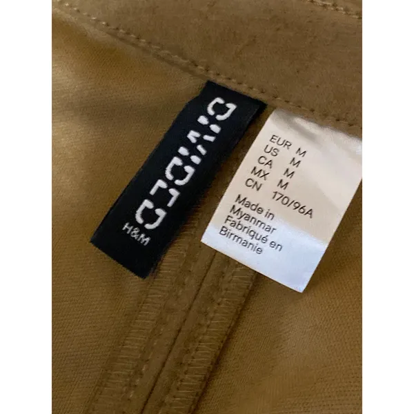H&M Divided Womens Brown Faux Suede Long Sleeve Button Up Shaket Shirt Jacket M - Image 3