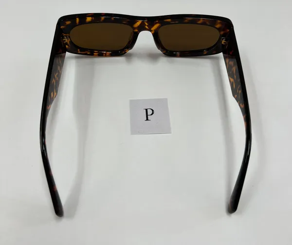 Rectangle 90s Style Sunglasses / Leopard 90s Sunglasses Multi - Image 3