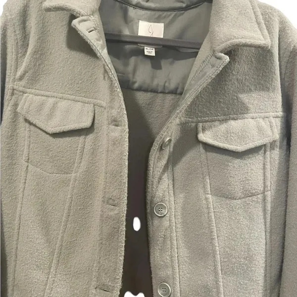 🪶‎ Joie Fuzzy Fleece Shacket 💚 Sage Green Trucker Jacket XL 🪶 - Image 2
