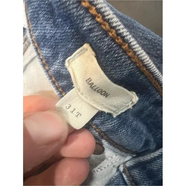 Madewell Balloon Jeans Women 31T Blue Great High Rise Tapered Leg Denim - Image 5
