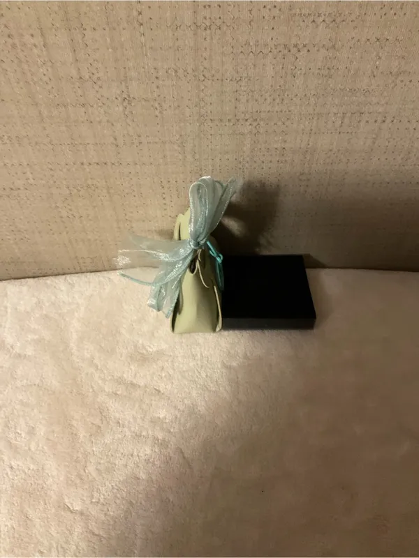 Pale Green Key & Card Holder with Light Green Ribbon Accent - Image 4