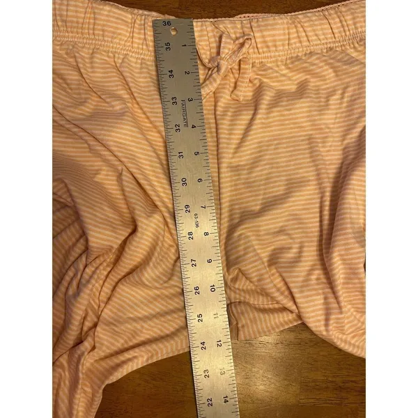 Tahari Pink/White Stripe Pajama Lounge Pants Size Large Polyester/Spandex NEW - Image 5