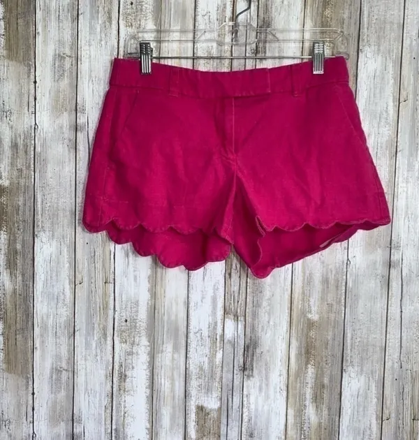 J. Crew Hot Pink Scalloped Shorts •0 - Image 2