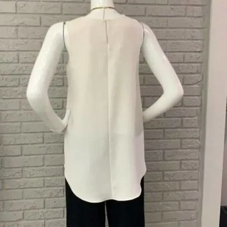 Amanda‎ Uprichard cream top blouse small high low - Image 4