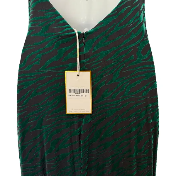 Runaway Lionell Emerald Green Zebra Stripe Backless Maxi Dress Sz 8 / L NEW Tags - Image 12