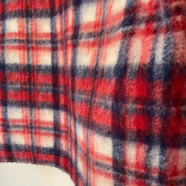 Madewell Wool Blend Red Plaid Fuzzy Pullover Long Sleeve Top ~ Women’s Size S - Image 8