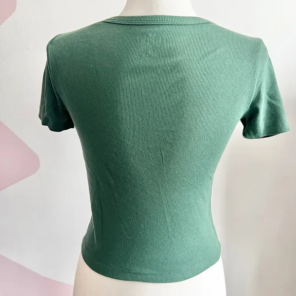 Hollister Henley Crop Top, Y2K Coquette Retro Indie Sleaze Bella Swan Small‎ - Image 3