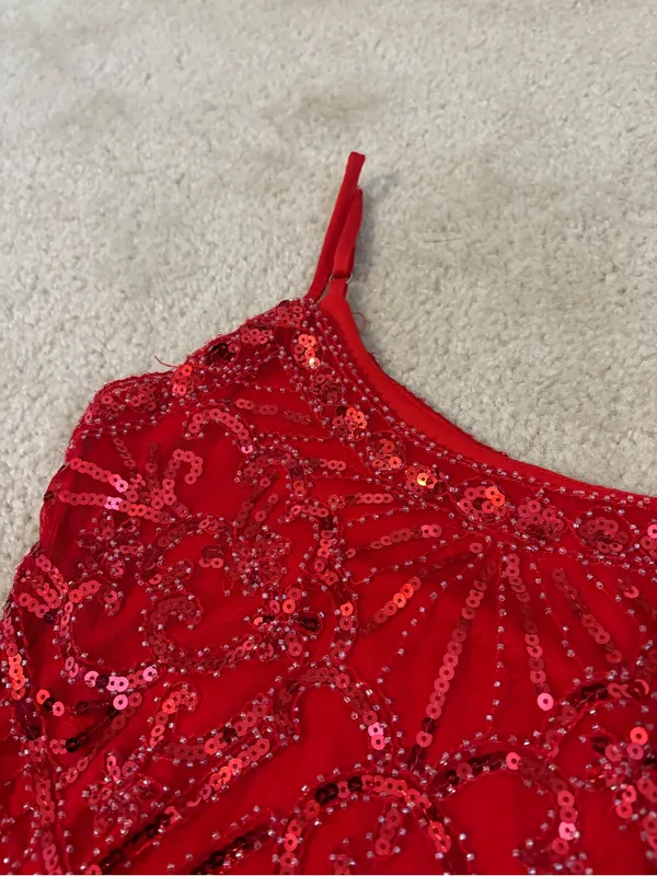 Red Beaded Flapper Costume - Image 2