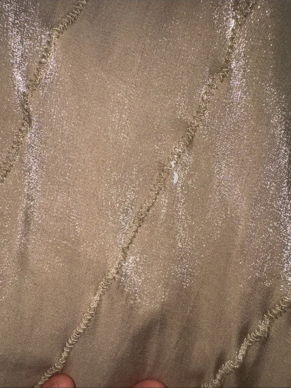 Vintage 80s 90s East West Shiny Metallic Taupe Bomber Jacket S - Image 8
