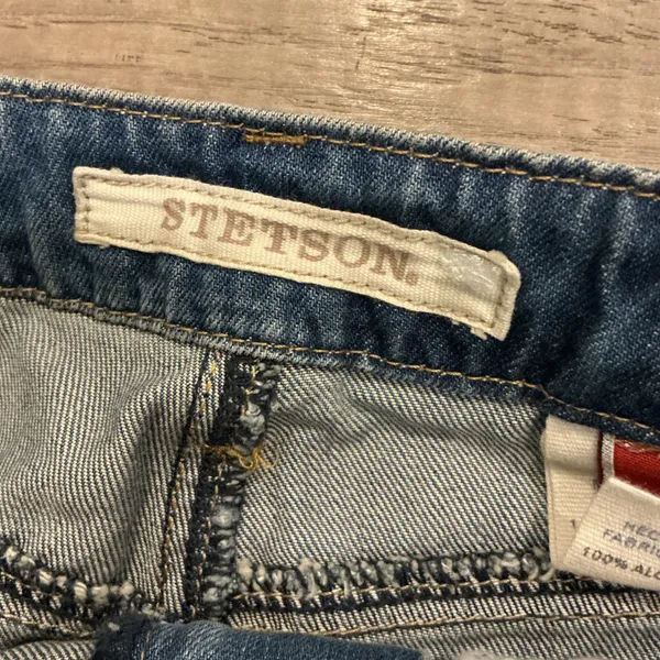 Stetson Denim Skirt Blue Embroidered Fringed Hem‎ Size 2 - Image 3