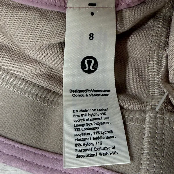 Lululemon Flow Y Wrap-Front High-Neck Bra Pink Peony LW2EH3S PKPI Size 8 NEW - Image 5