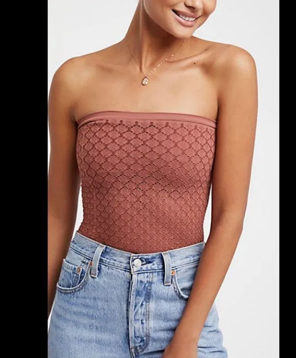 NWOT Free People Intimately Brown Beige Honey Textured Top Sleeveless M L Boho - Image 3