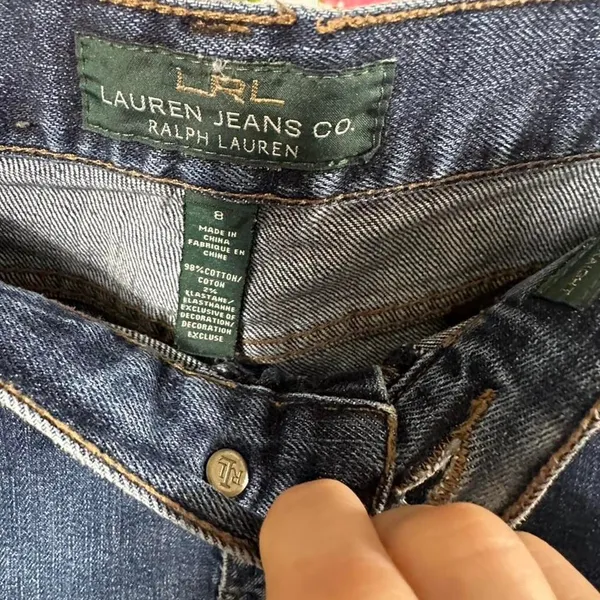 J25. Ralph Lauren navy blue bootcut jeans Size 8 - Image 2