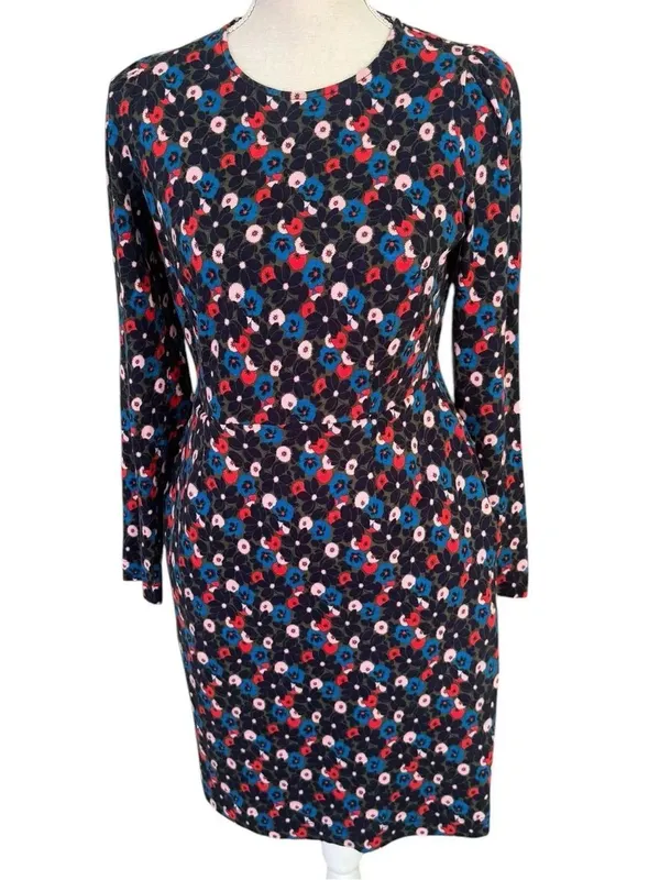 Boden Penelope Jersey Dress Moss, Bloomsbury Pop 6R - Image 2