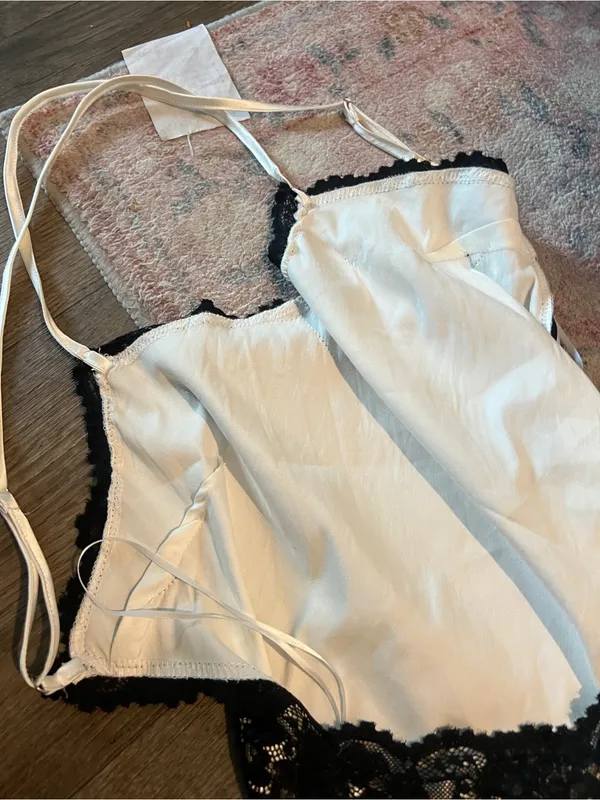Verge girl Silky White Lace-Trim Night Slip - Women's Intimates - Image 9