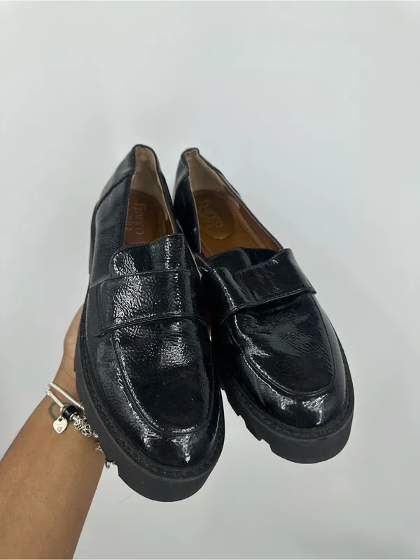 Franco Sarto Black Chunky Loafers Women's Size 8.5 Grunge Goth - Image 3