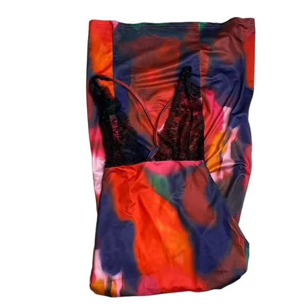 New Tie Dye and Lace Maxi Dress Large - Image 3