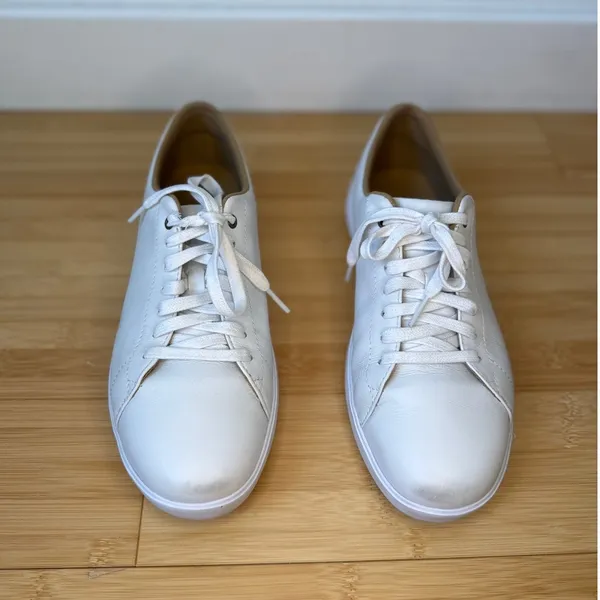 Cole Haan Women's Grand Crosscourt Sneakers Optic White Leather Lace Up Size 8.5 - Image 11