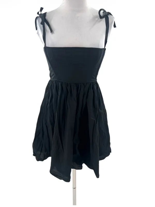 Kitteny Gency Black Corset Mini Dress Size‎ XS Cotton Voile - Image 3