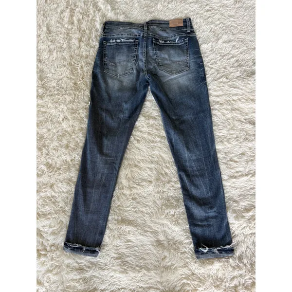 BKE Payton Universal Fit Mid-Rise Skinny Jeans Size 28 Distressed Hem‎ Denim - Image 5