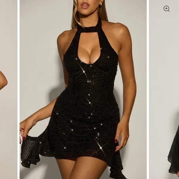 Oh Polly - Ethelie Embellished Draped Corset A-Line Mini Dress - Image 4