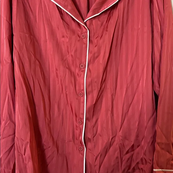 Auden Red Pajama Top with White Trim Pink Size XXL - Image 4