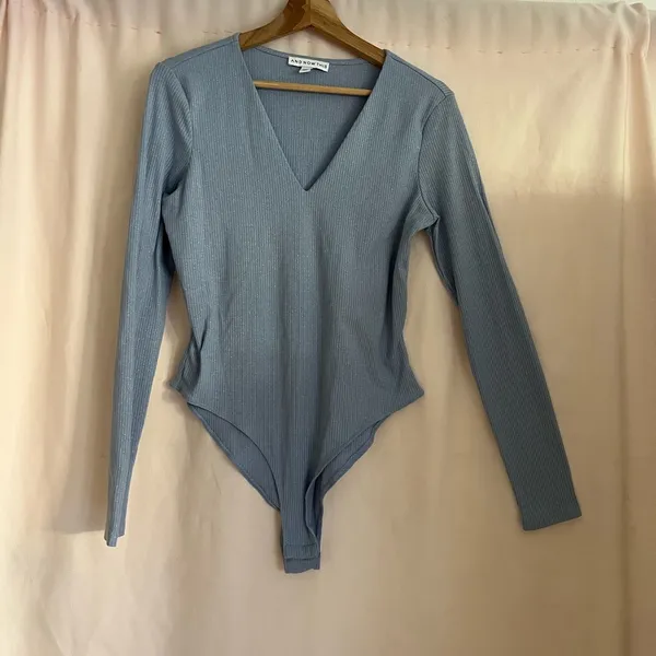 And Now This Light Blue Ribbed Top Size L - Image 2