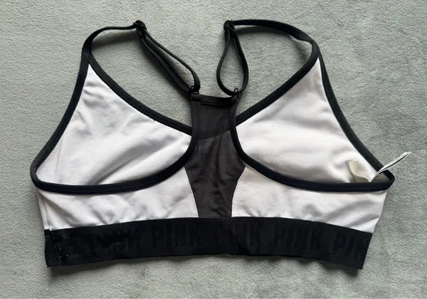 White Victoria's Secret Sports Bra Medium-PINK - Image 2