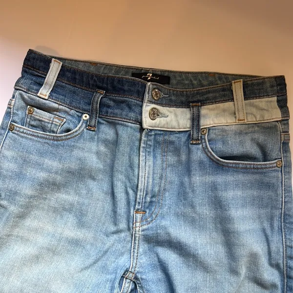 7 For All Mankind jeans high waisted, 2 tone crop jeans- y2k - Image 10