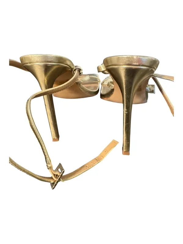 Steve Madden Gracey Gold Crystal Strappy Stiletto Sandals Size 8.5 - Image 3