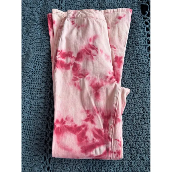 Forever 21 Pink Tie Dye Flare Jeans High Waisted Bell Bottoms Size 27 - Image 6