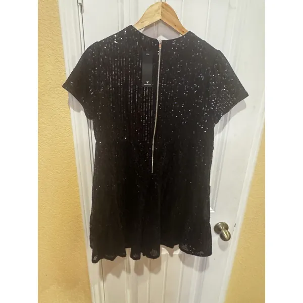 Lulus Women's Black Sequin Mini Dress Size L - Image 8