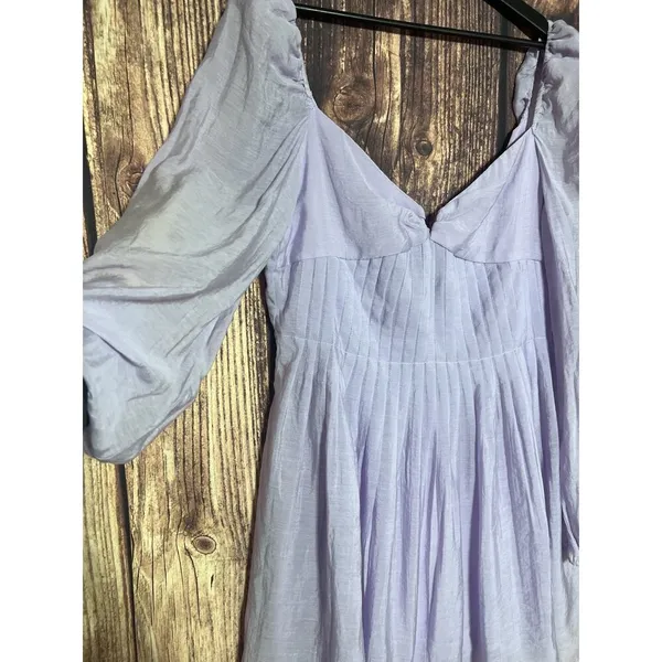 Astr the label Carina Mini dress lavender Sz XL Balloon Sleeves Party Open Back - Image 8