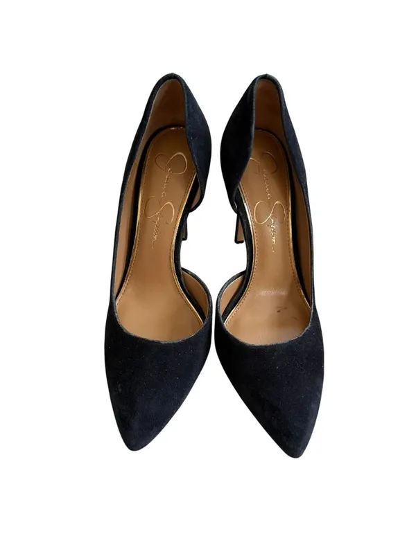 JESSICA SIMPSON Black Suede Pointed Heels Size 7.5 - Image 10