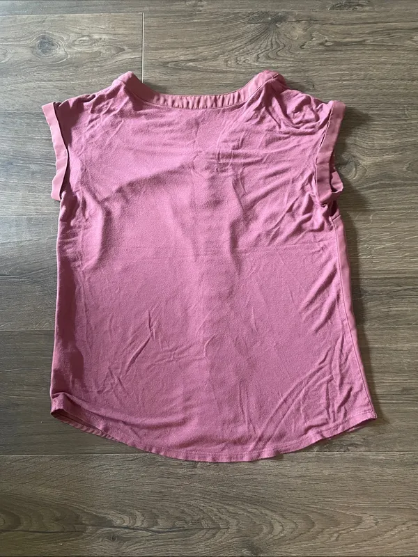 Fortune + Ivy Dusty Rose V-Neck Cap Sleeve Blouse, Size Small - Image 5
