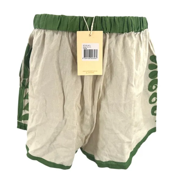 NWT SOLEIL SOLEIL‎ Linen Short Abbey Vestige Sz L cream green - Image 5