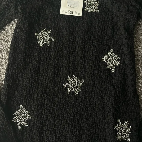Zara Beaded Mesh Top - Image 2