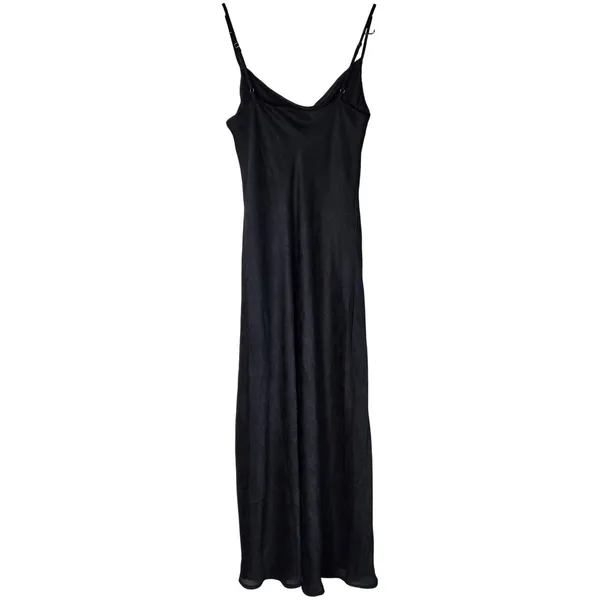 Altar'd State Eva Satin Midi Slip Dress Black Floral Jacquard ASWD-241-212 M NWT - Image 4
