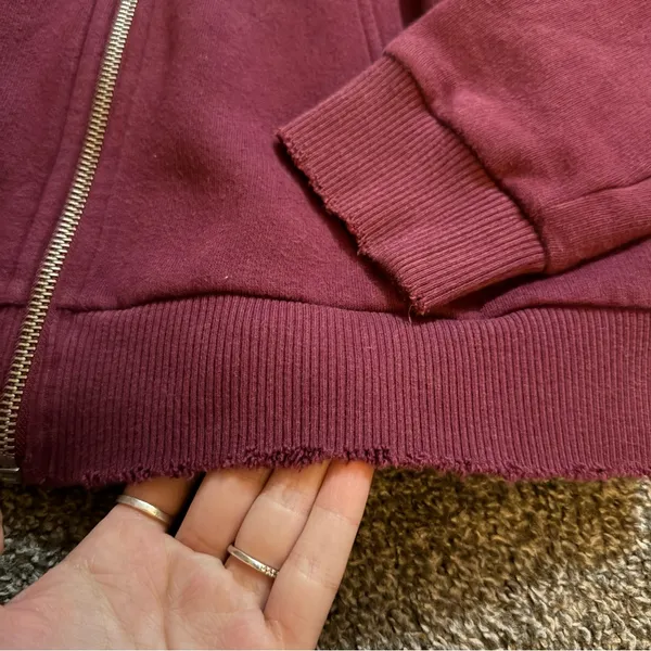 Victorias Secret PINK Maroon Burgundy Wine Red Everyday Logo Lounge Hoodie - Image 4