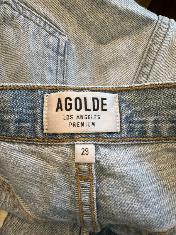AGOLDE Riley High Rise Straight Crop Jeans 29 Light Wash Distressed A058B-983 - Image 4