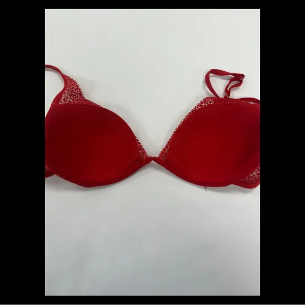 Victoria's Secret Incredible by VS Padded‎ Plunge Bra Red Size 32D - Image 6