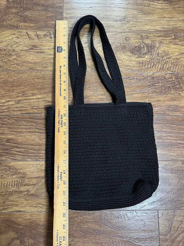The SAK Purse Original Crocheted Black Boho Purse Tote Handbag Shoulder Bag - Image 2