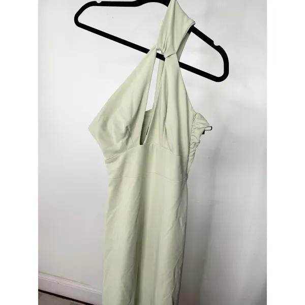 Katie May One Shoulder Keyhole Cutout Gown Sage Green Maxi Dress NWT - Image 5